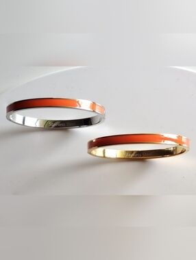 Set of 2 Stainless Steel Orange Bangles